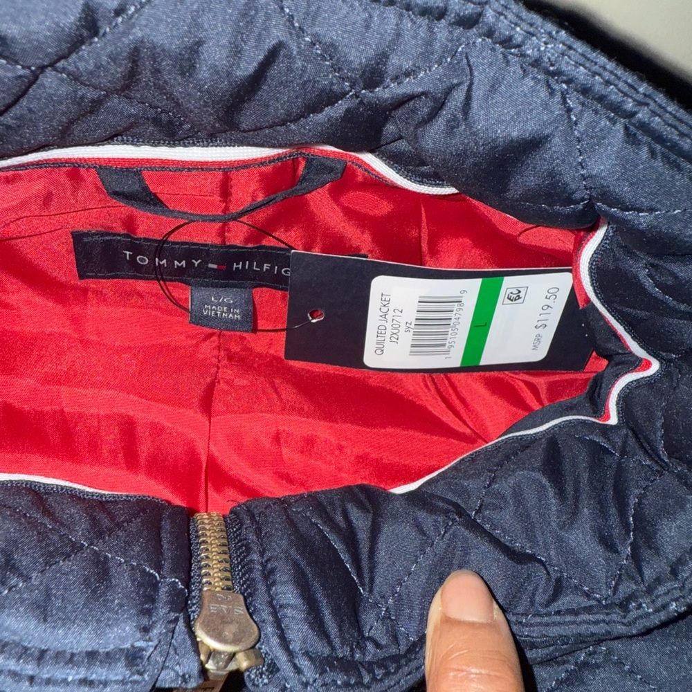 Tommy Hilfiger Navy and Red Quilted Jacket - Picture 4 of 10